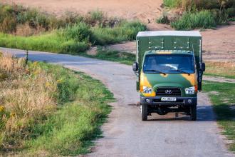 Борт - тент для перевозки личного состава на базе  Hyundai HD 65
